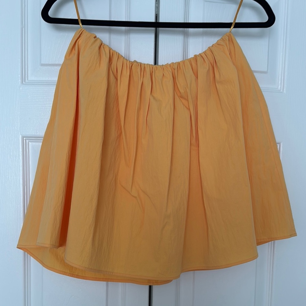 Zara Flowy Orange Strapless Top